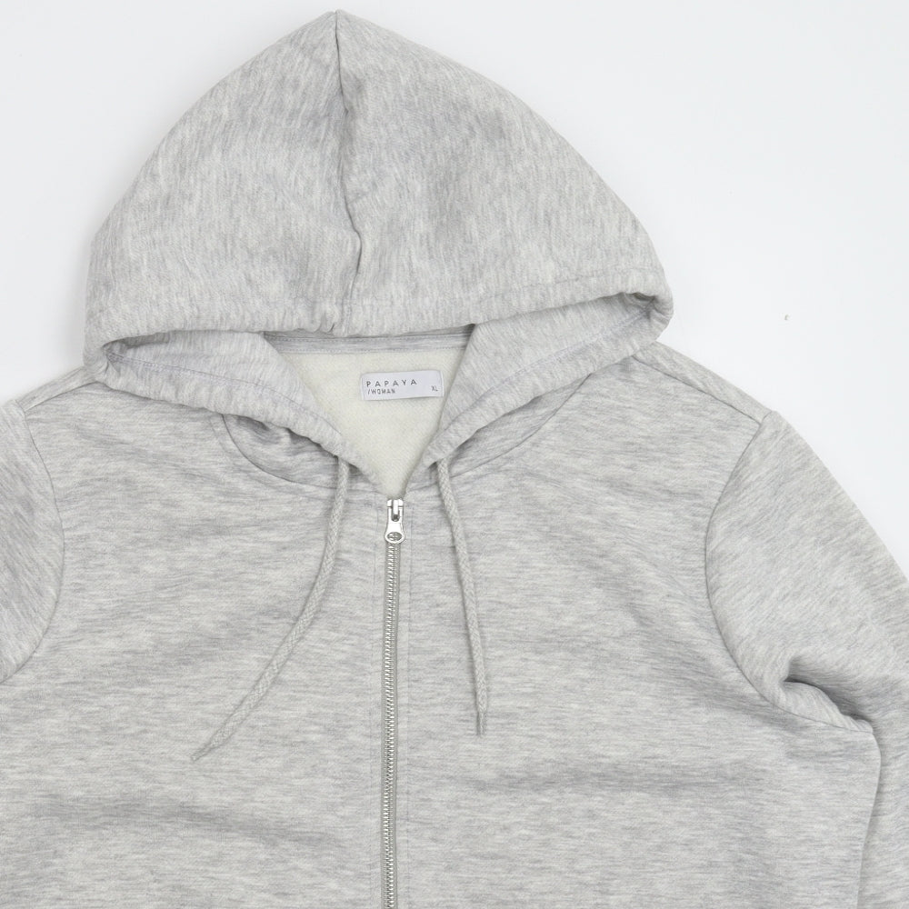 Papaya Womens Grey   Pullover Hoodie Size XL