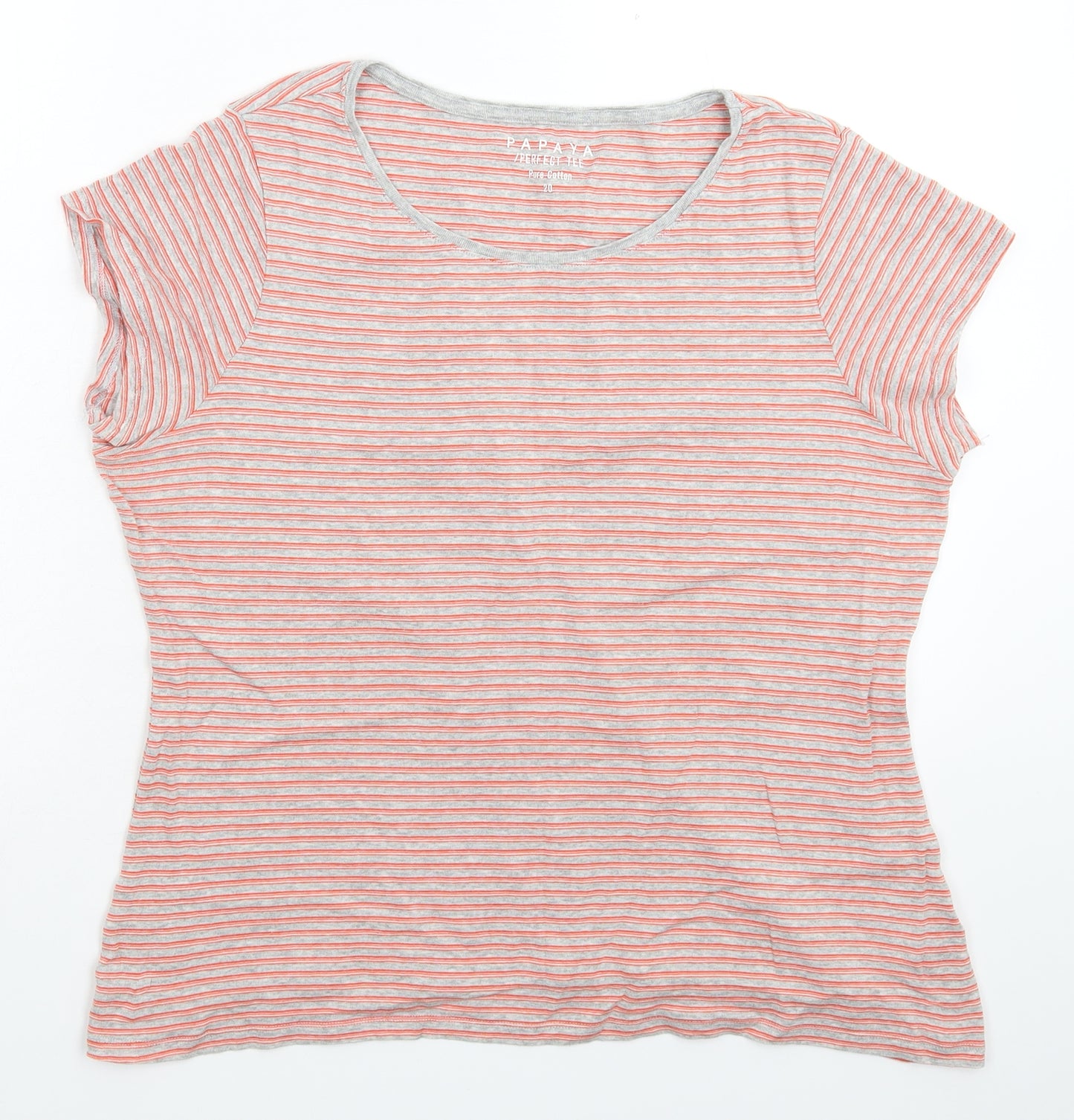 Papaya Womens Multicoloured Striped  Basic T-Shirt Size 20