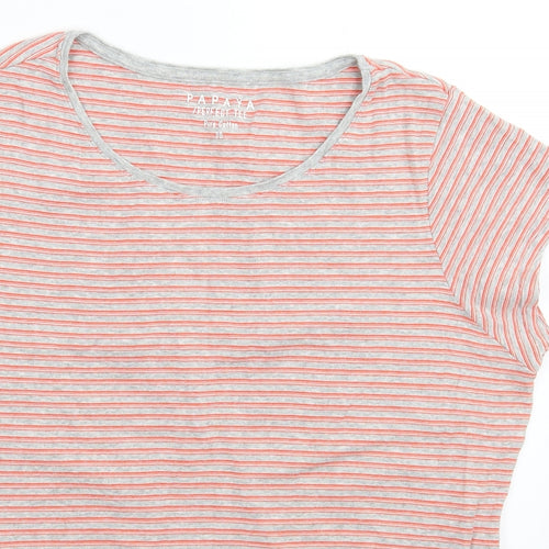 Papaya Womens Multicoloured Striped  Basic T-Shirt Size 20
