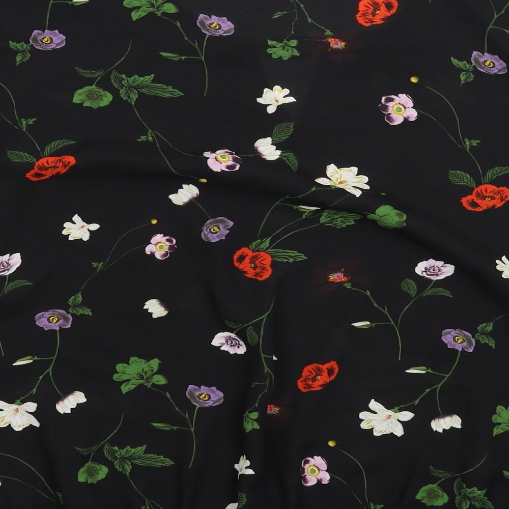 George Womens Black Floral  Basic Blouse Size 18