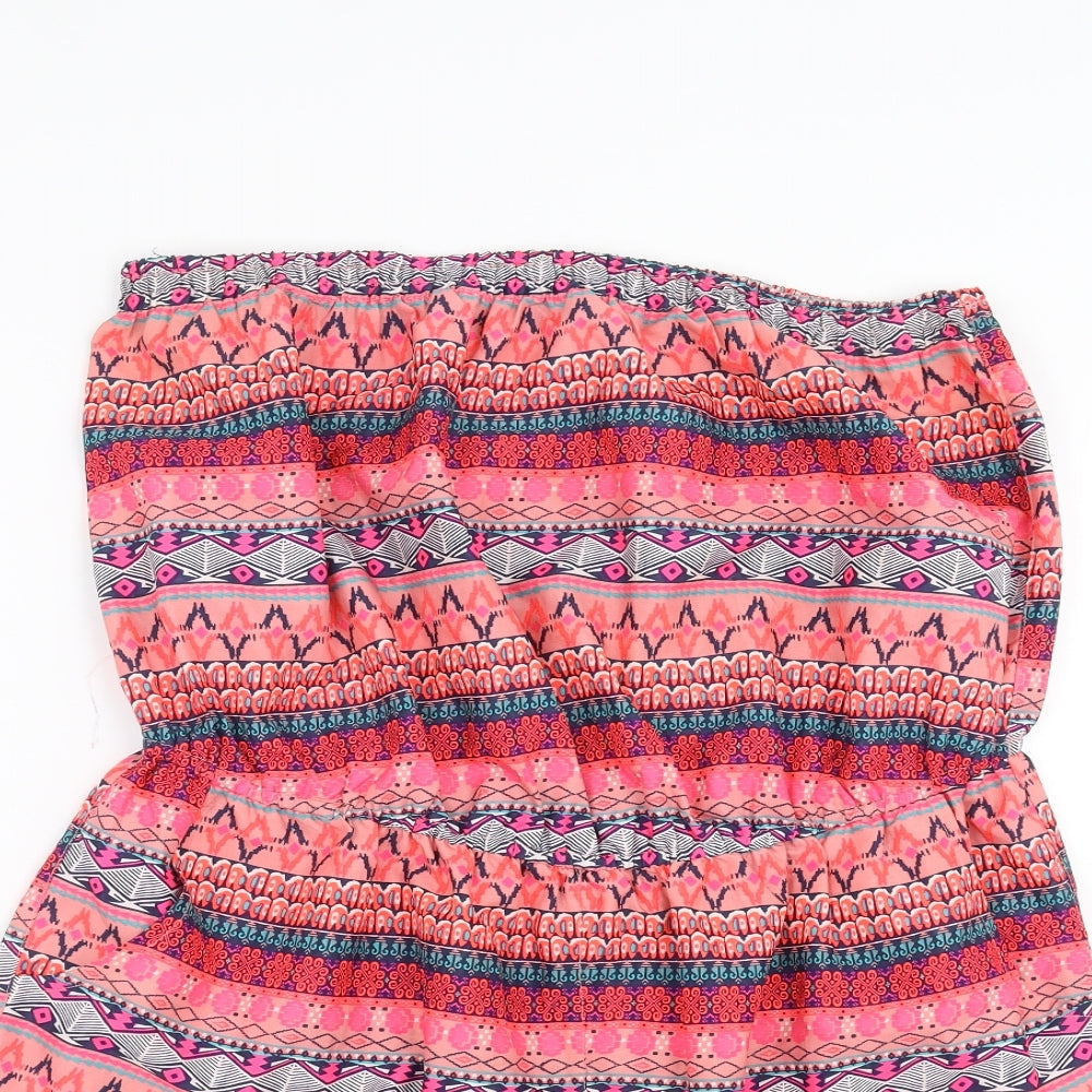 Primark Womens Pink Geometric  Playsuit One-Piece Size 20
