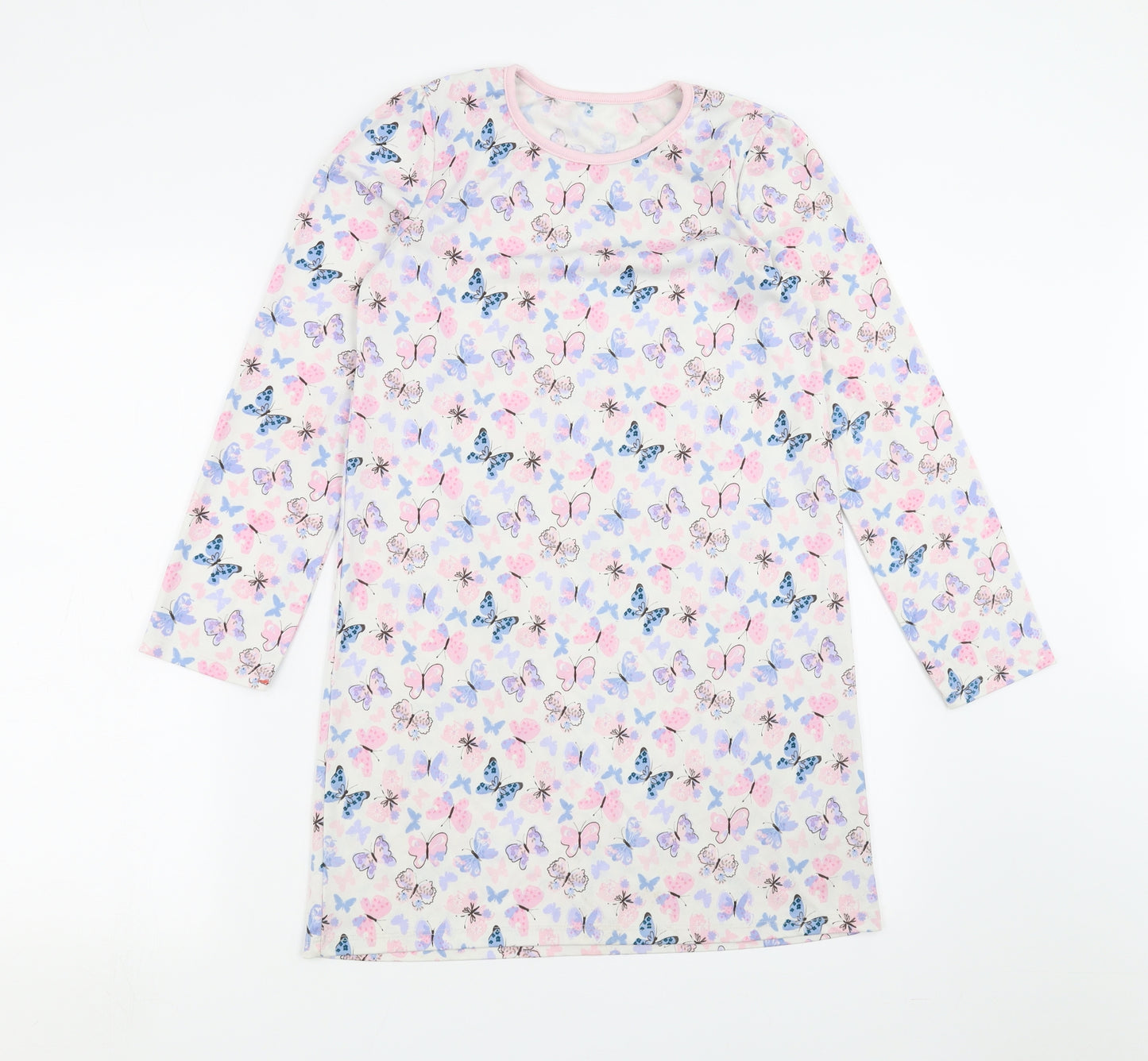 George Girls White   Shift  Size 11-12 Years  - butterflies