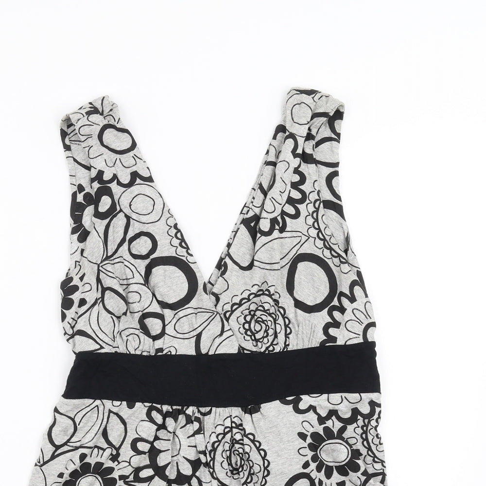 Quiz Womens Grey Floral  Basic Blouse Size 12