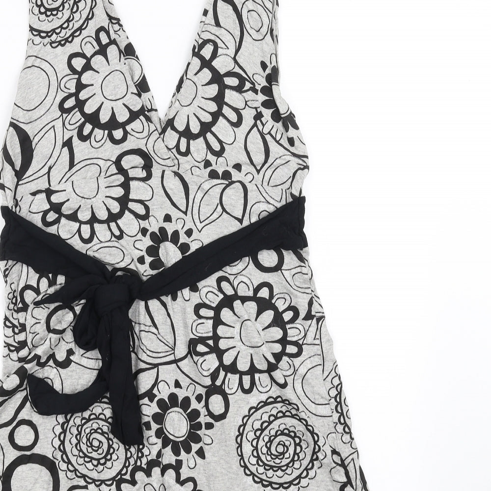 Quiz Womens Grey Floral  Basic Blouse Size 12