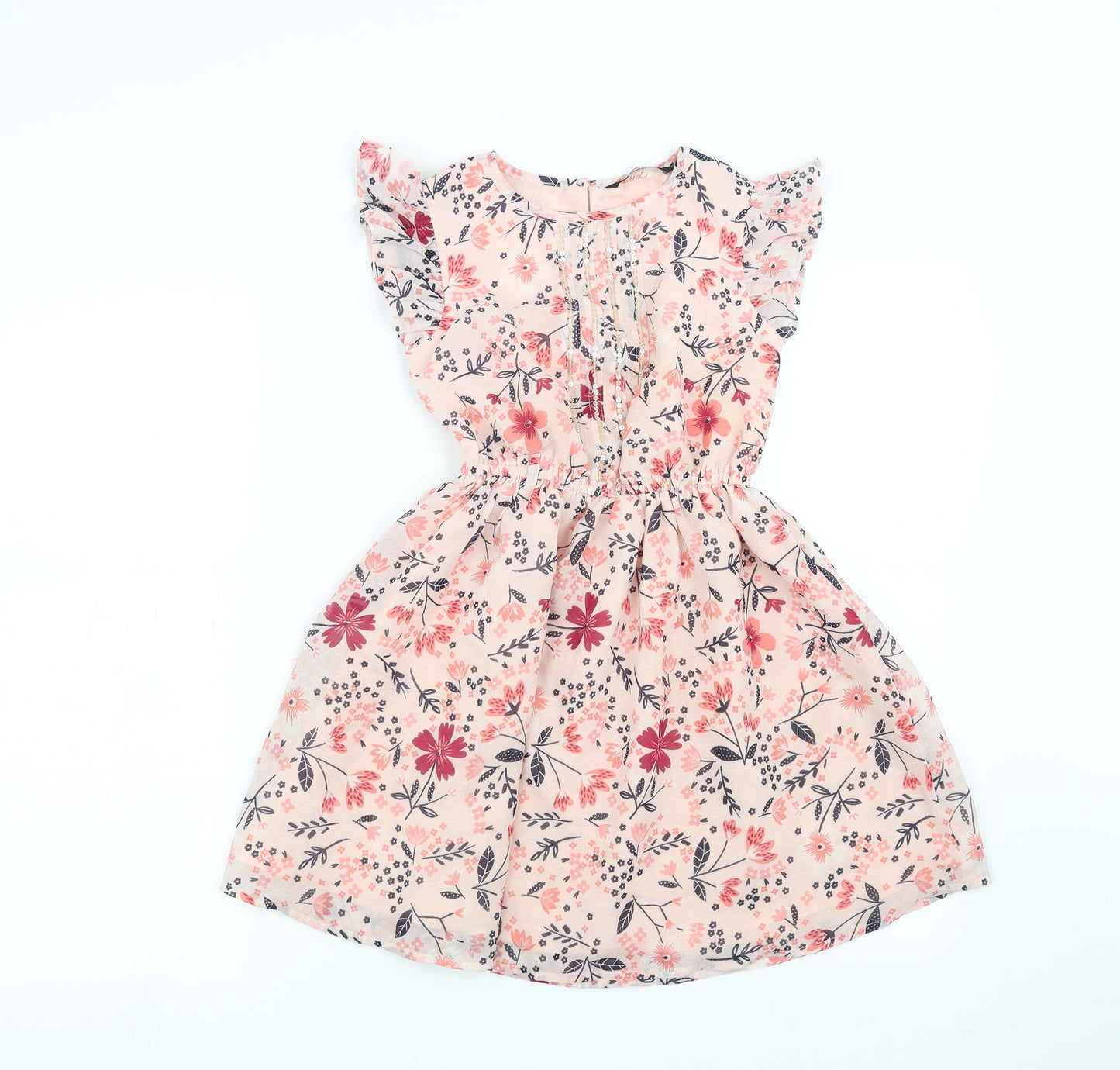 George Girls Pink Floral  Fit & Flare  Size 7-8 Years
