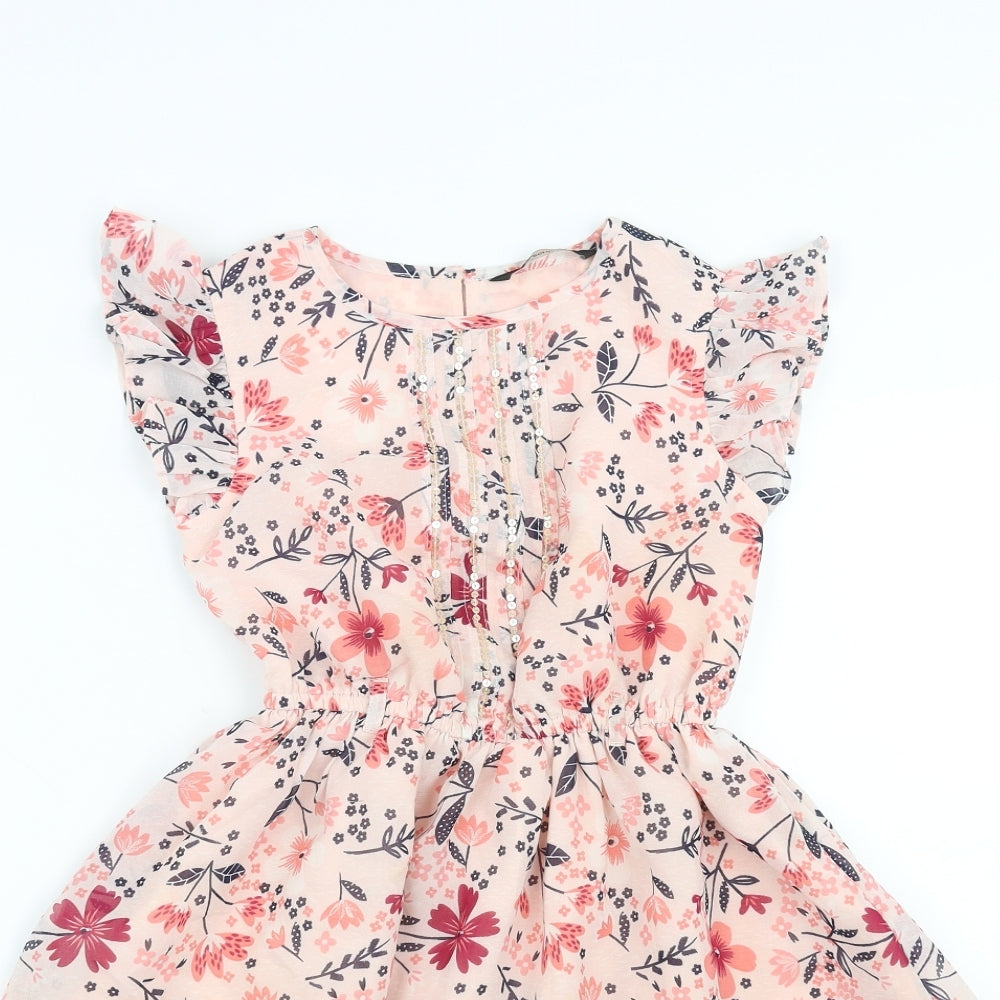 George Girls Pink Floral  Fit & Flare  Size 7-8 Years