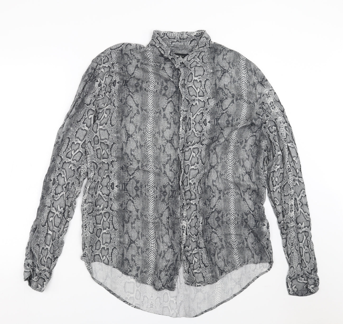 Zara Womens Grey Animal Print  Basic Blouse Size XL