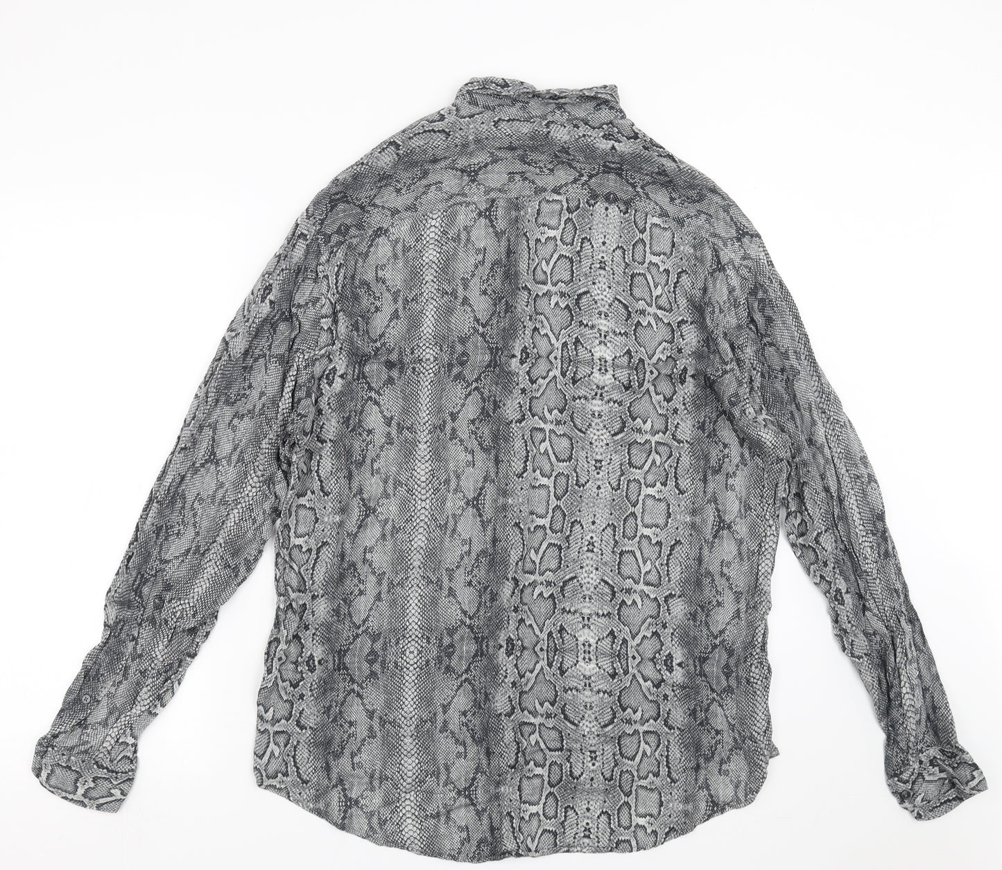 Zara Womens Grey Animal Print  Basic Blouse Size XL