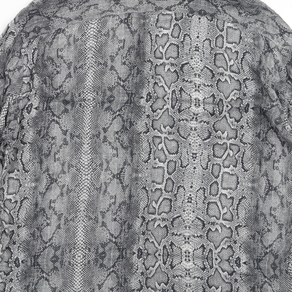 Zara Womens Grey Animal Print  Basic Blouse Size XL
