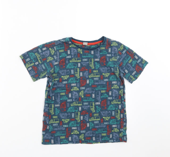 TU Boys Green Basic T-Shirt Size 7-8 Years - trucks