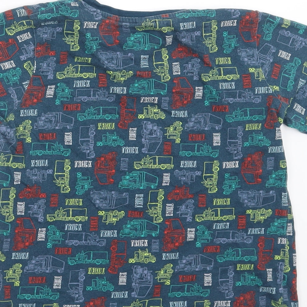 TU Boys Green   Basic T-Shirt Size 7-8 Years  - trucks