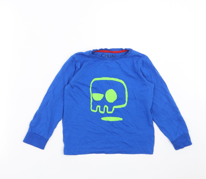 NEXT Boys Blue   Basic T-Shirt Size 7 Years  - skull