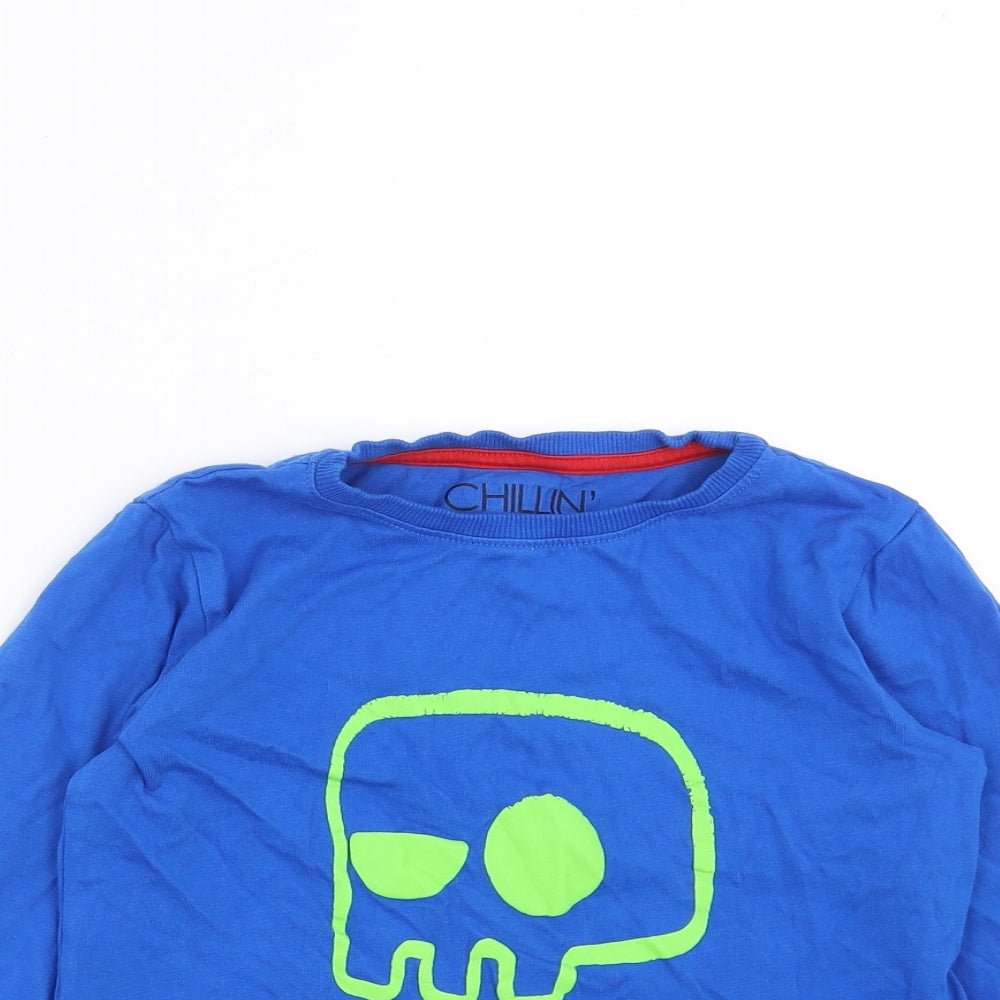 NEXT Boys Blue   Basic T-Shirt Size 7 Years  - skull