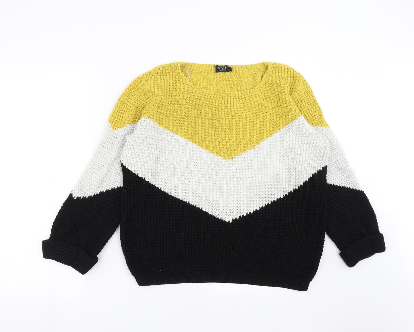 Ivy Womens Black  Knit Pullover Jumper Size M