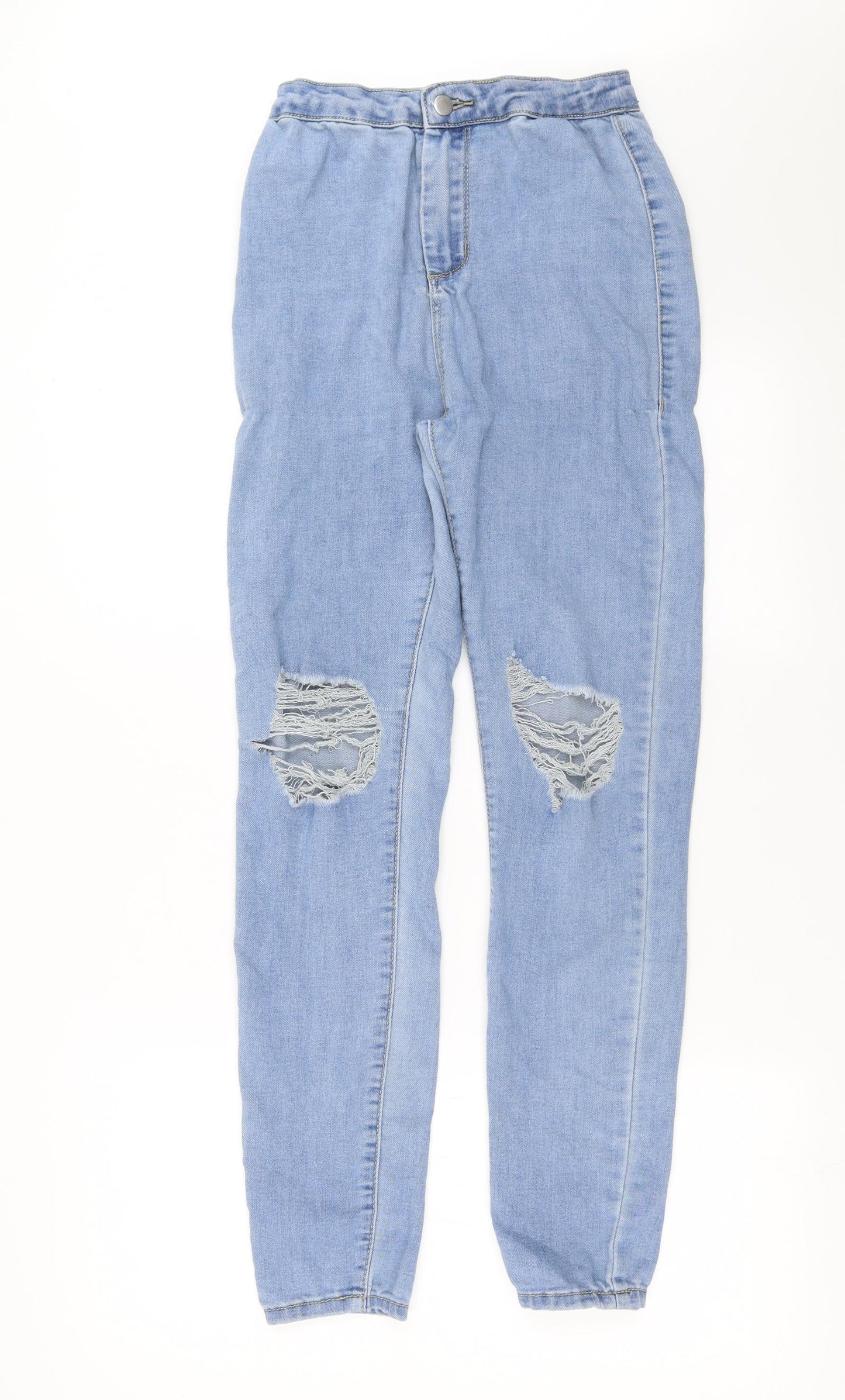 PRETTYLITTLETHING Womens Blue  Denim Skinny Jeans Size 10 L29 in