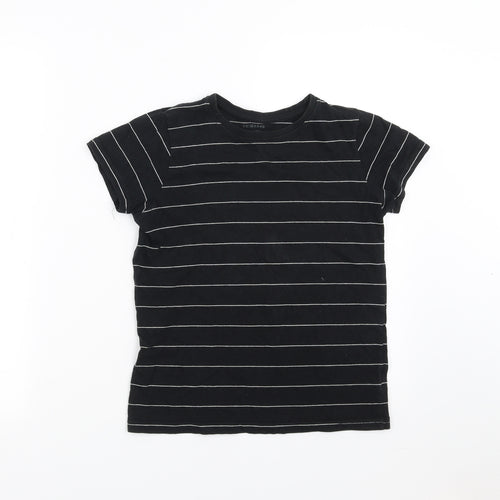 Primark Boys Black Striped  Basic T-Shirt Size 9-10 Years