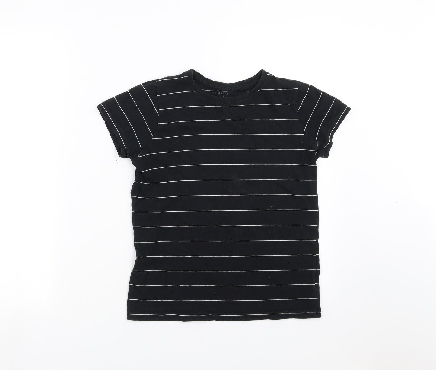 Primark Boys Black Striped  Basic T-Shirt Size 9-10 Years