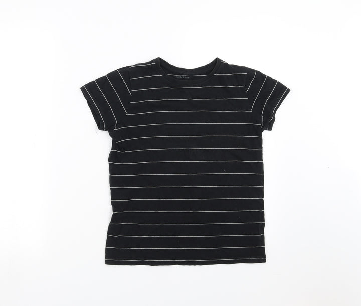 Primark Boys Black Striped  Basic T-Shirt Size 9-10 Years