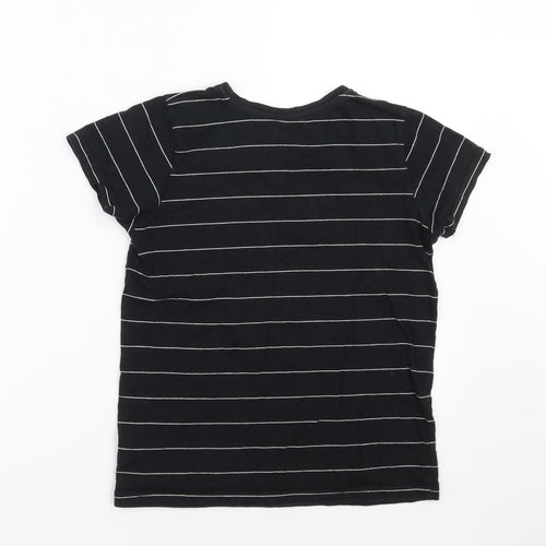 Primark Boys Black Striped  Basic T-Shirt Size 9-10 Years