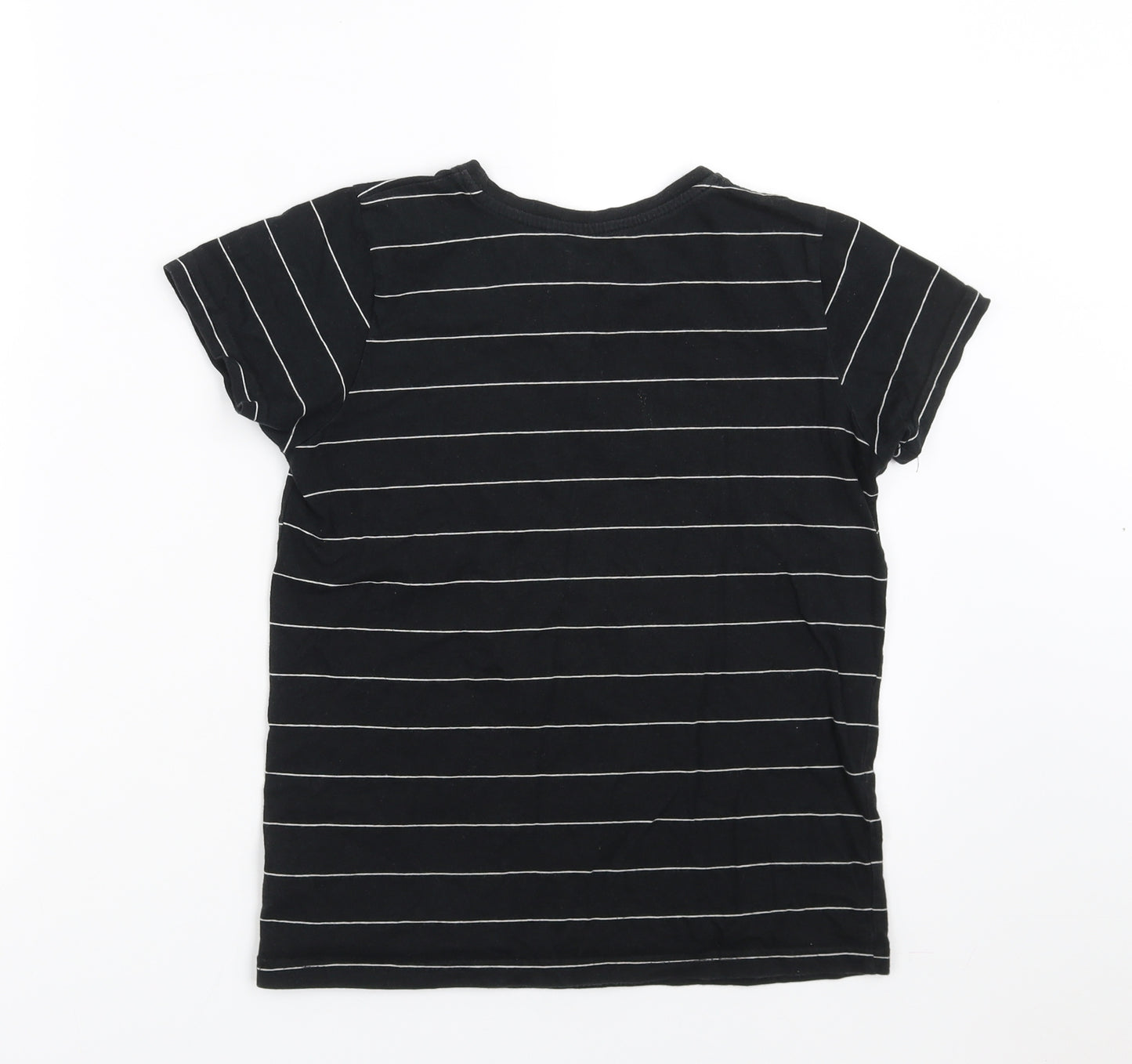 Primark Boys Black Striped  Basic T-Shirt Size 9-10 Years