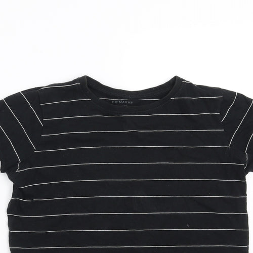 Primark Boys Black Striped  Basic T-Shirt Size 9-10 Years