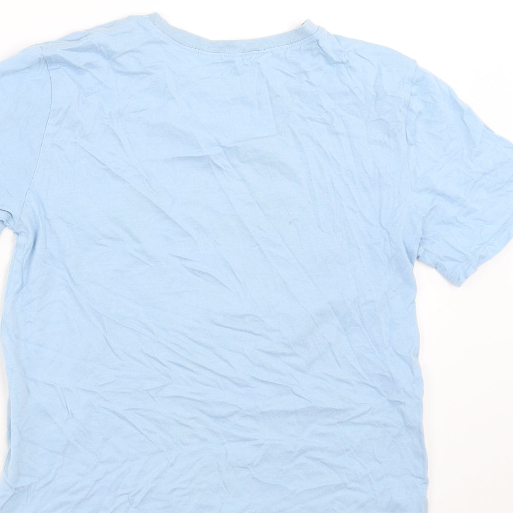 H&M Girls Blue   Basic T-Shirt Size 8-9 Years  - beach vacation