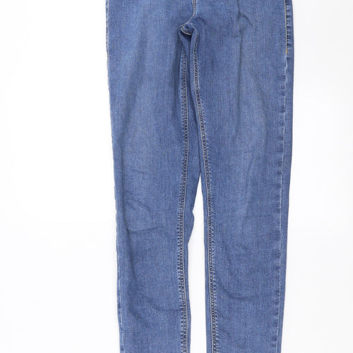 Topshop Womens Blue  Denim Skinny Jeans Size 26 in L30 in - Distressed hem