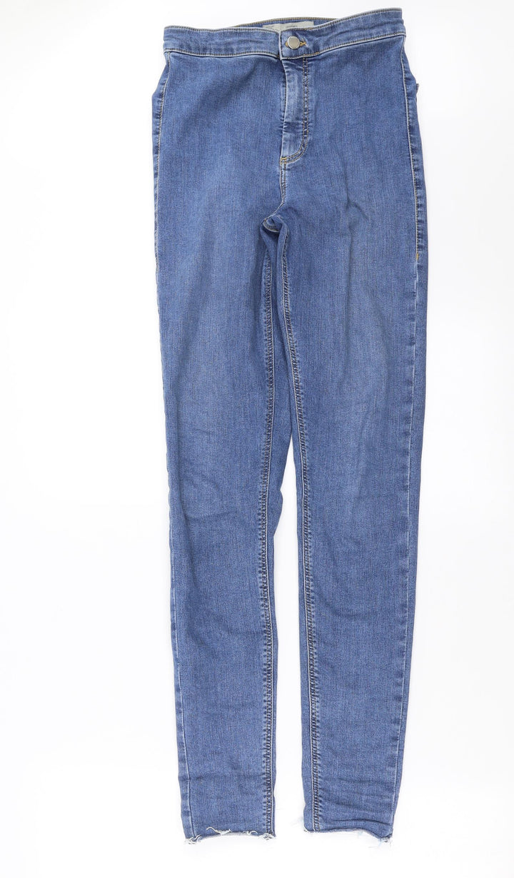Topshop Womens Blue Denim Skinny Jeans Size 26 in L30 in - Distressed hem