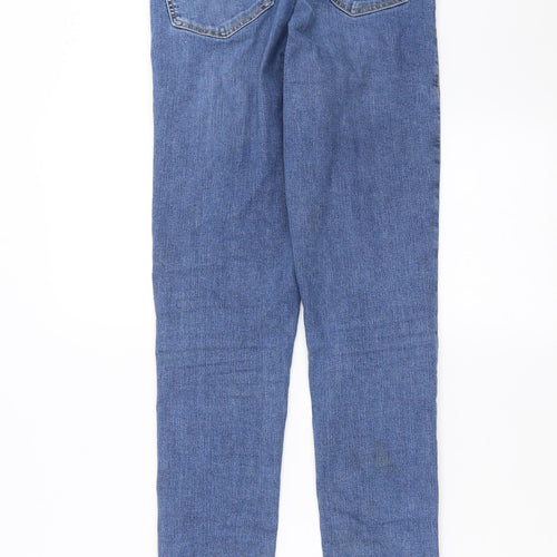 Topshop Womens Blue  Denim Skinny Jeans Size 26 in L30 in - Distressed hem