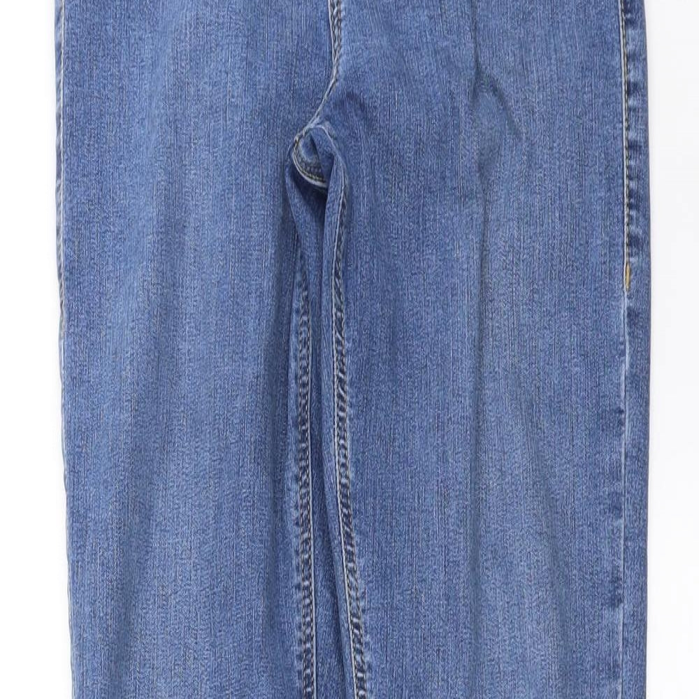 Topshop Womens Blue  Denim Skinny Jeans Size 26 in L30 in - Distressed hem