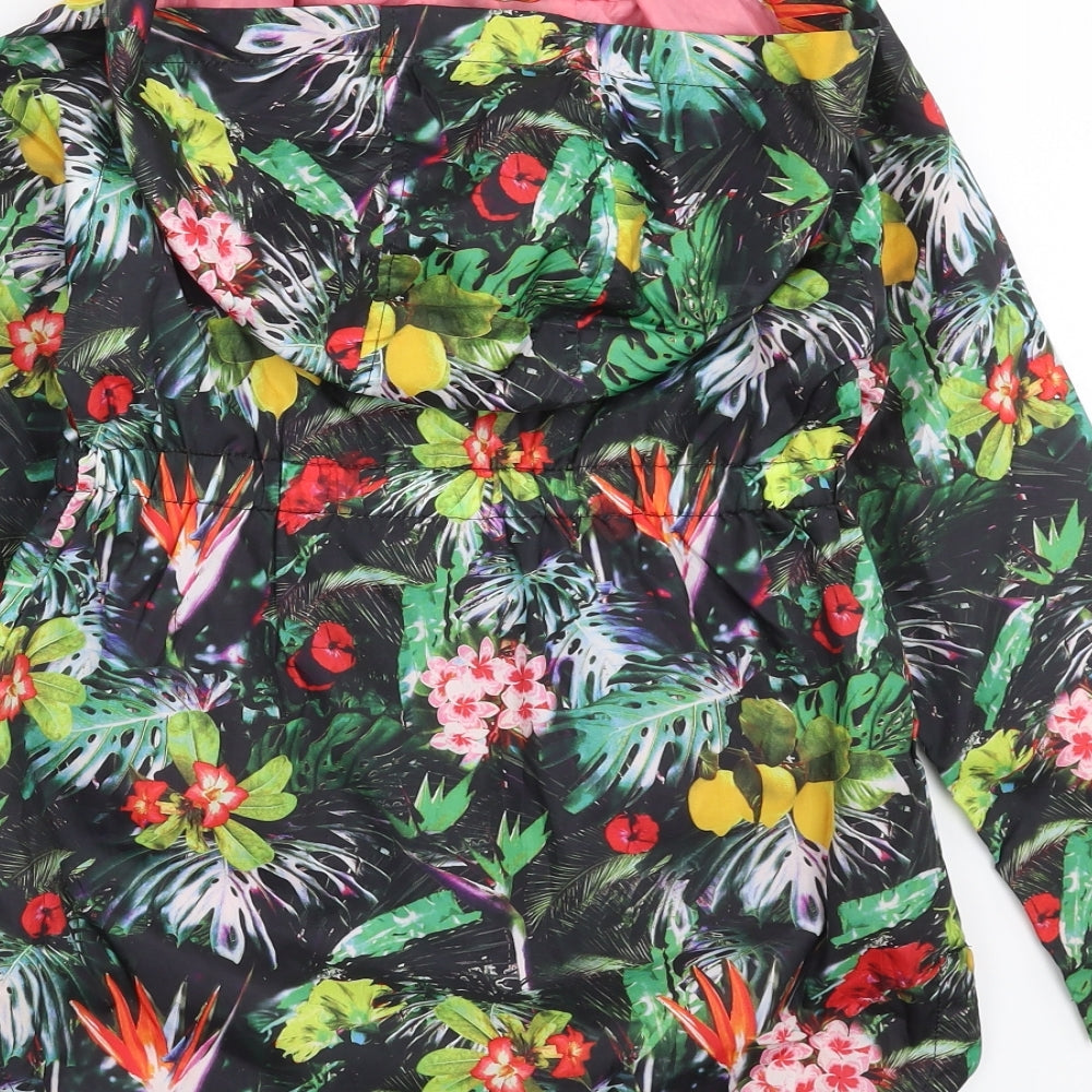 TU Girls Multicoloured Floral  Rain Coat Jacket Size 7-8 Years
