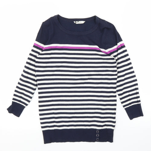 BHS Womens Blue Striped  Pullover Jumper Size 8