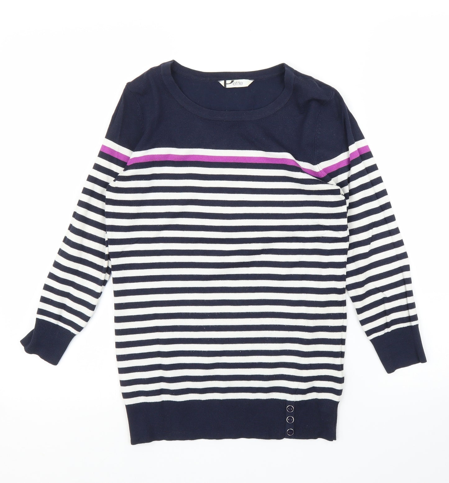 BHS Womens Blue Striped  Pullover Jumper Size 8