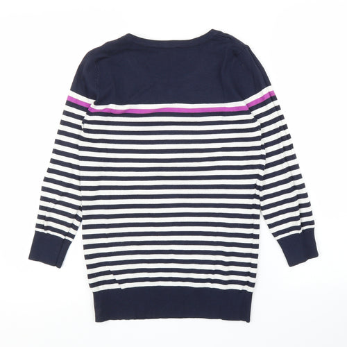 BHS Womens Blue Striped  Pullover Jumper Size 8