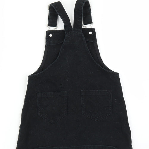 NEXT Girls Black  Denim Pinafore/Dungaree Dress  Size 3-4 Years