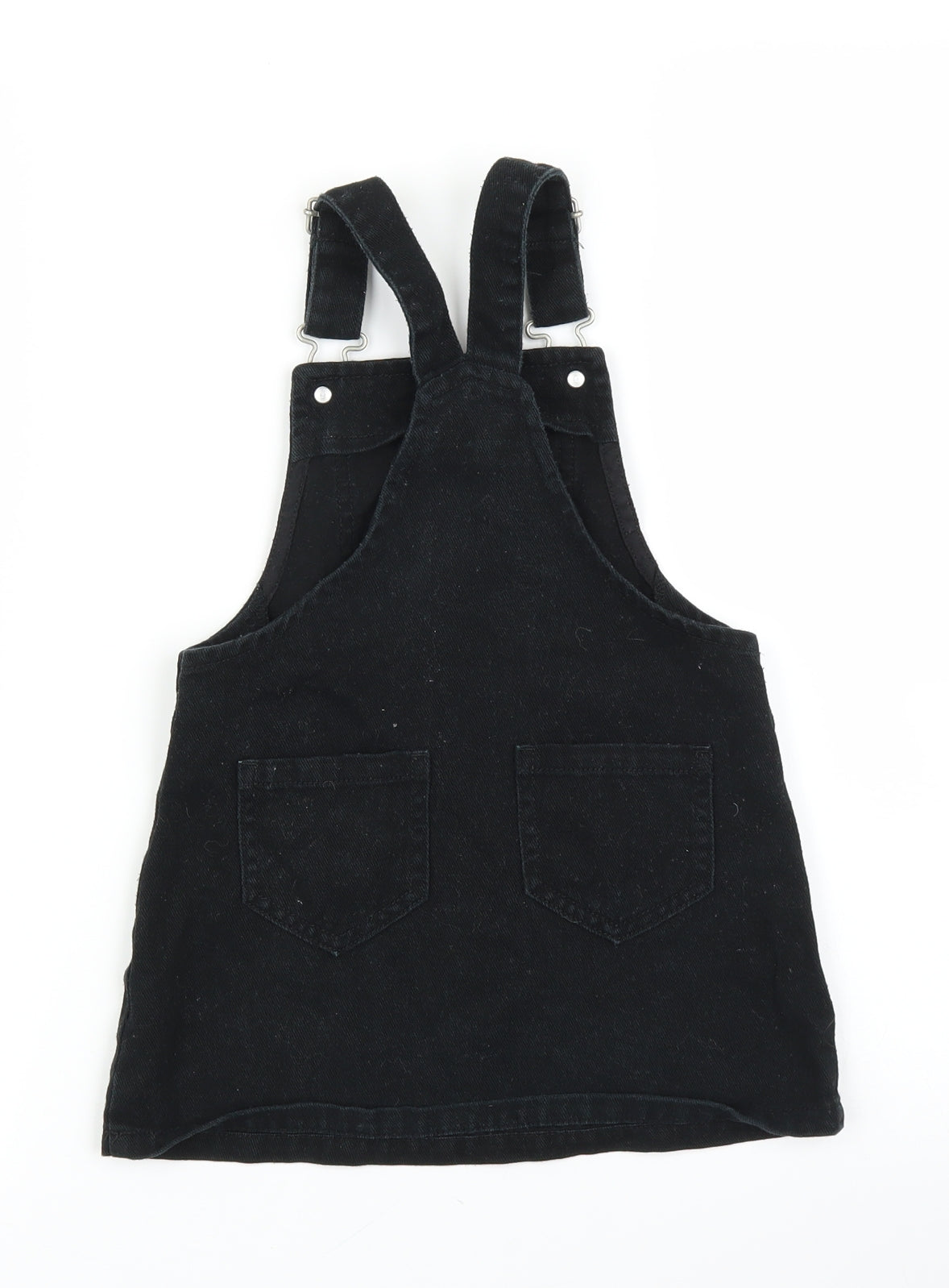 NEXT Girls Black  Denim Pinafore/Dungaree Dress  Size 3-4 Years