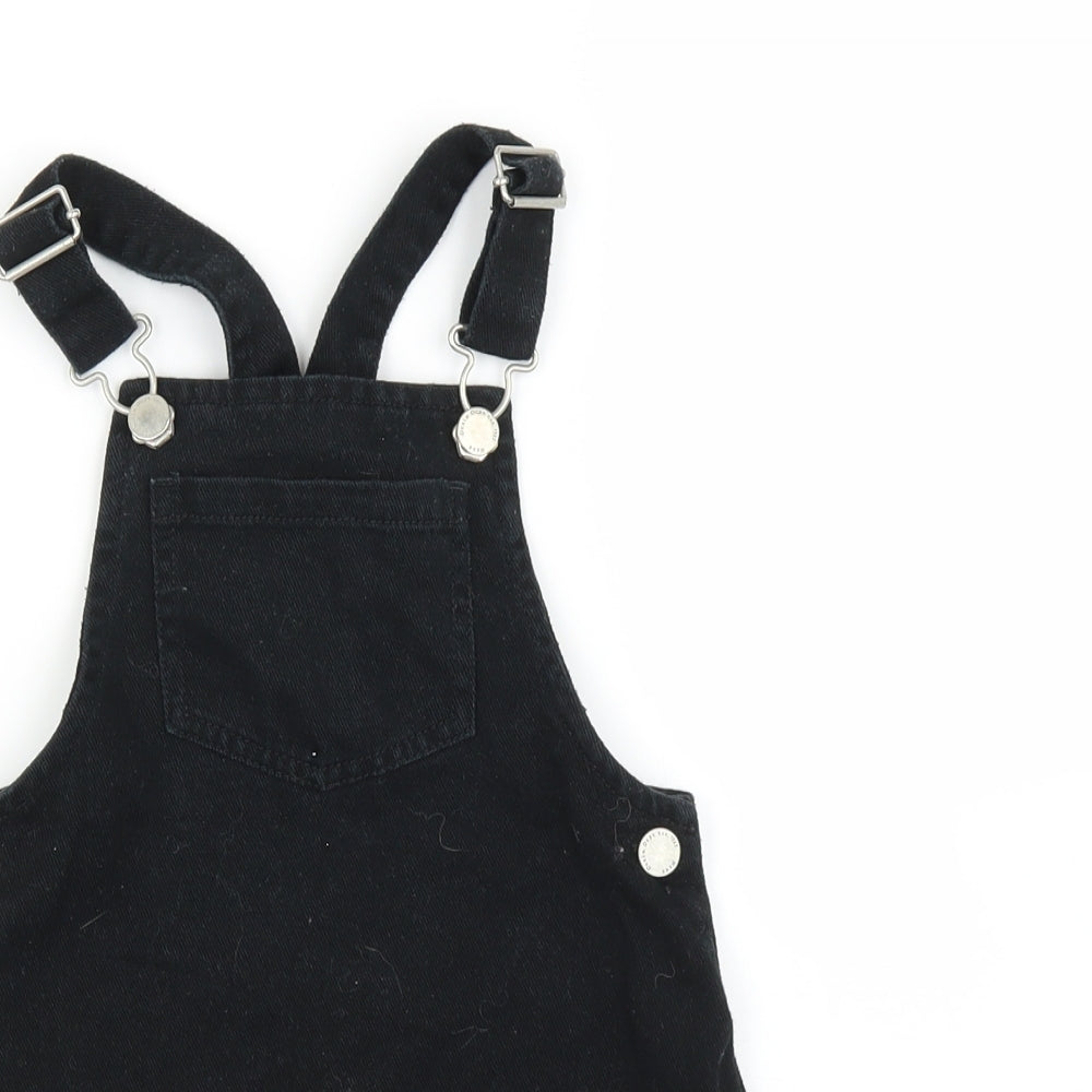 NEXT Girls Black  Denim Pinafore/Dungaree Dress  Size 3-4 Years