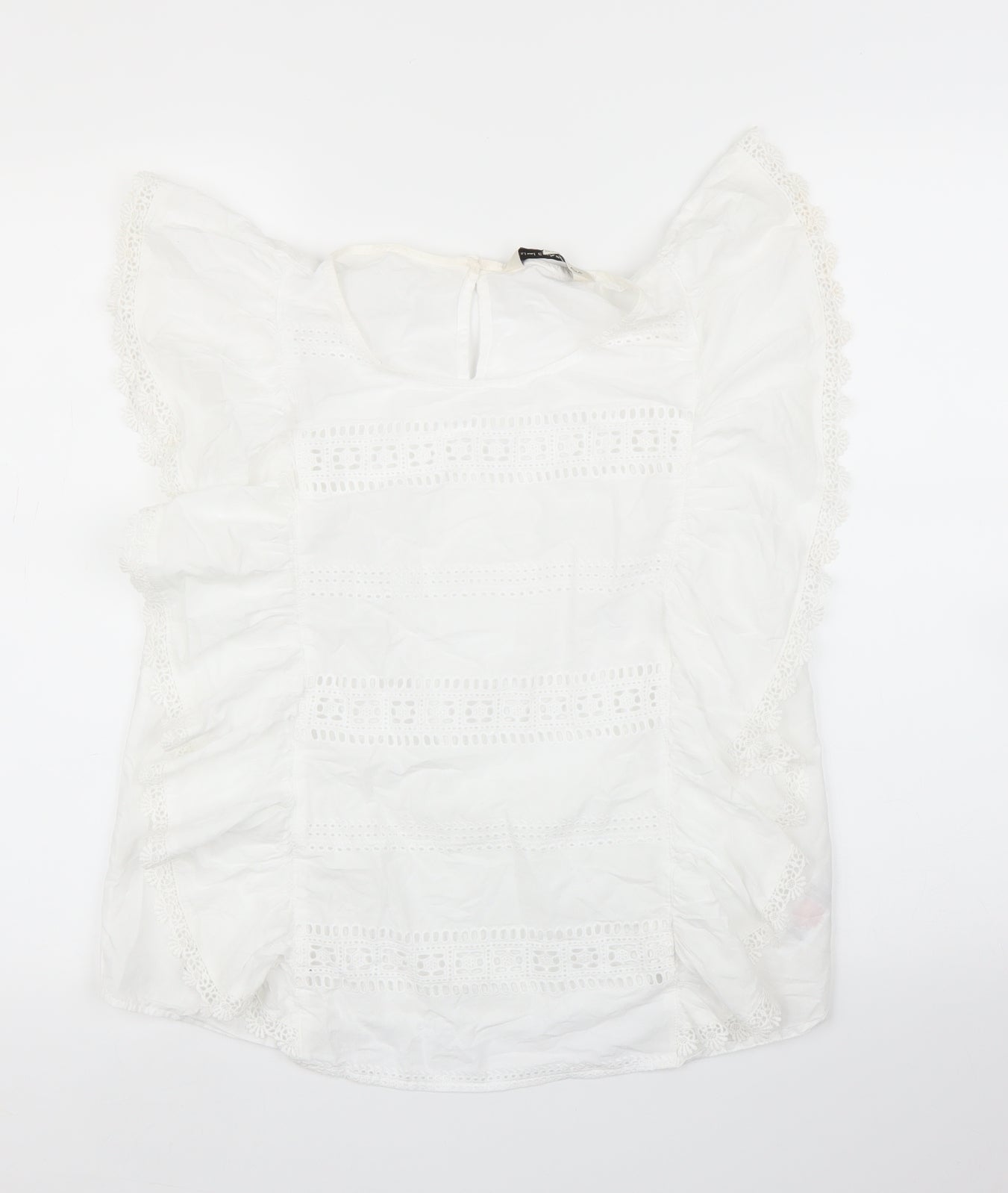 F&F Womens White Floral  Basic Blouse Size 16