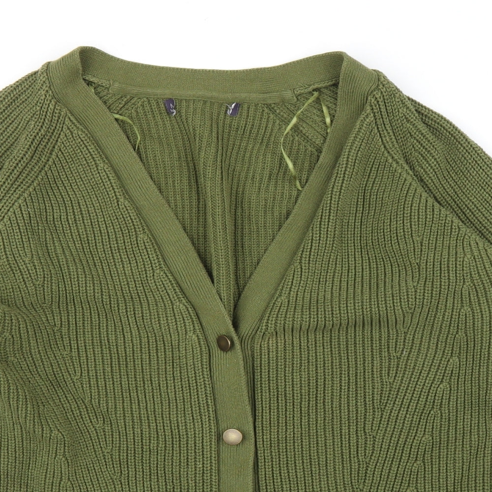 M&S Mens Green   Cardigan Jumper Size L