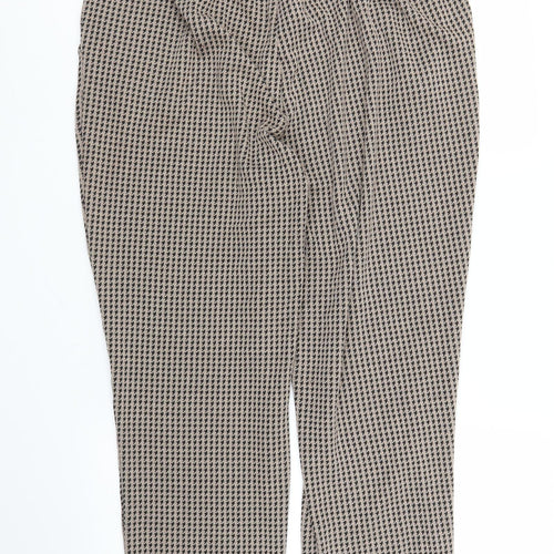 Primark Womens Beige Houndstooth  Capri Trousers Size 20 L23 in
