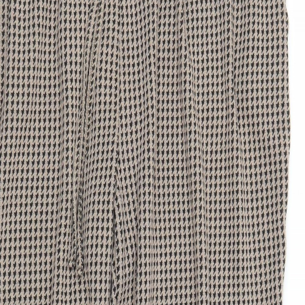Primark Womens Beige Houndstooth  Capri Trousers Size 20 L23 in