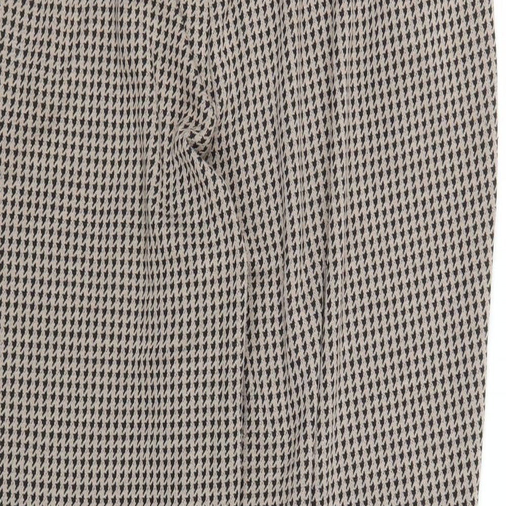 Primark Womens Beige Houndstooth  Capri Trousers Size 20 L23 in