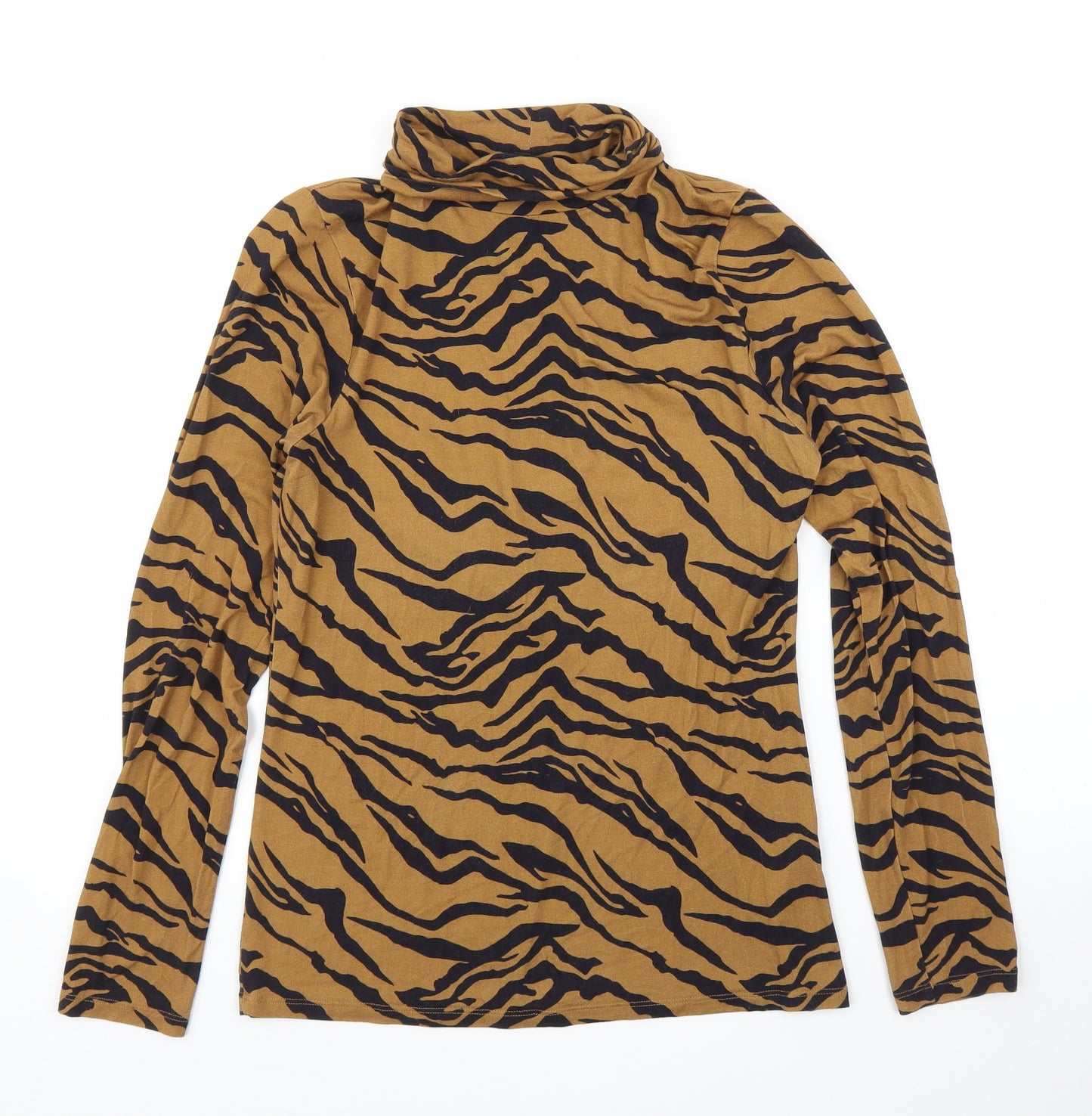 River Island Womens Beige Animal Print  Basic T-Shirt Size 12  - Tiger print