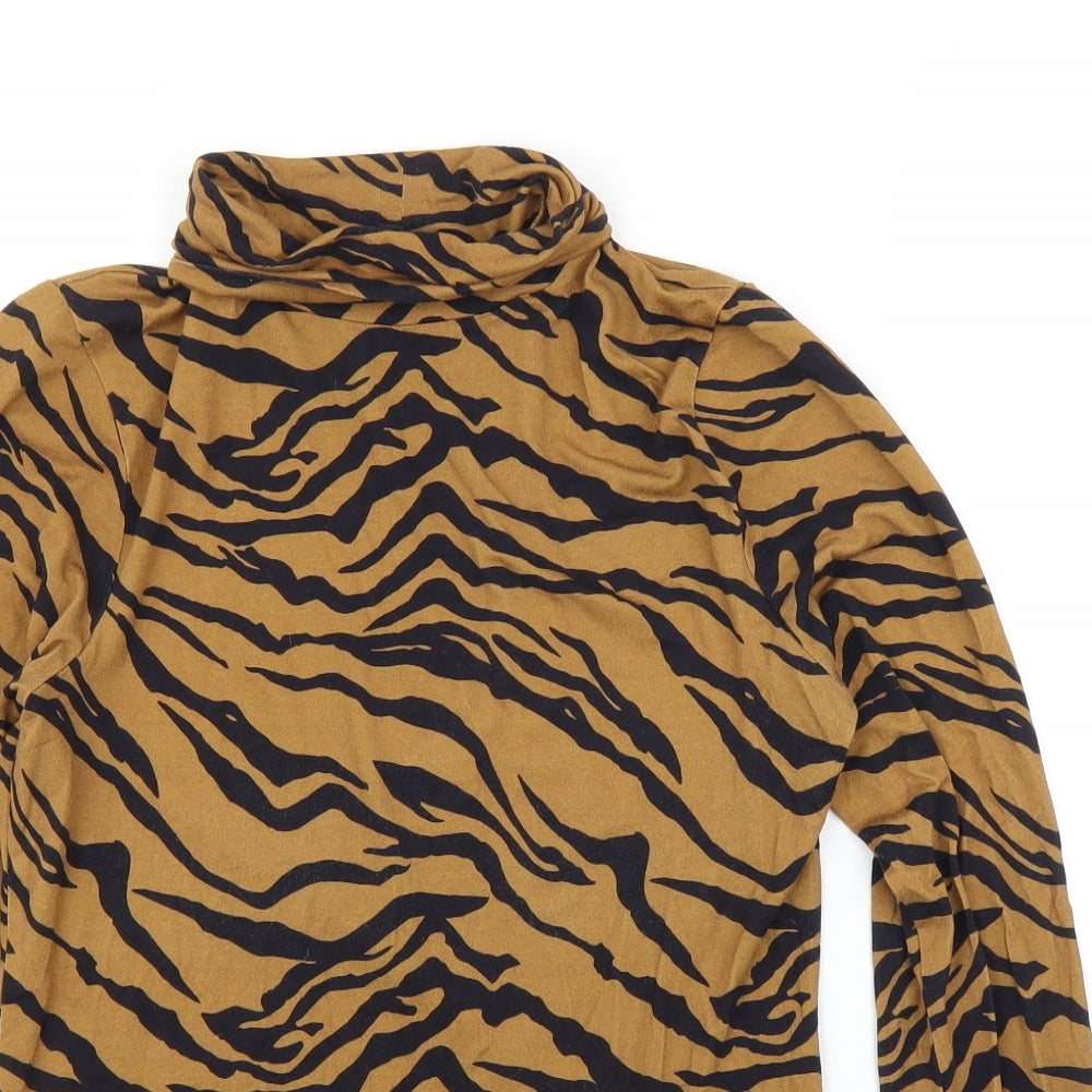 River Island Womens Beige Animal Print  Basic T-Shirt Size 12  - Tiger print