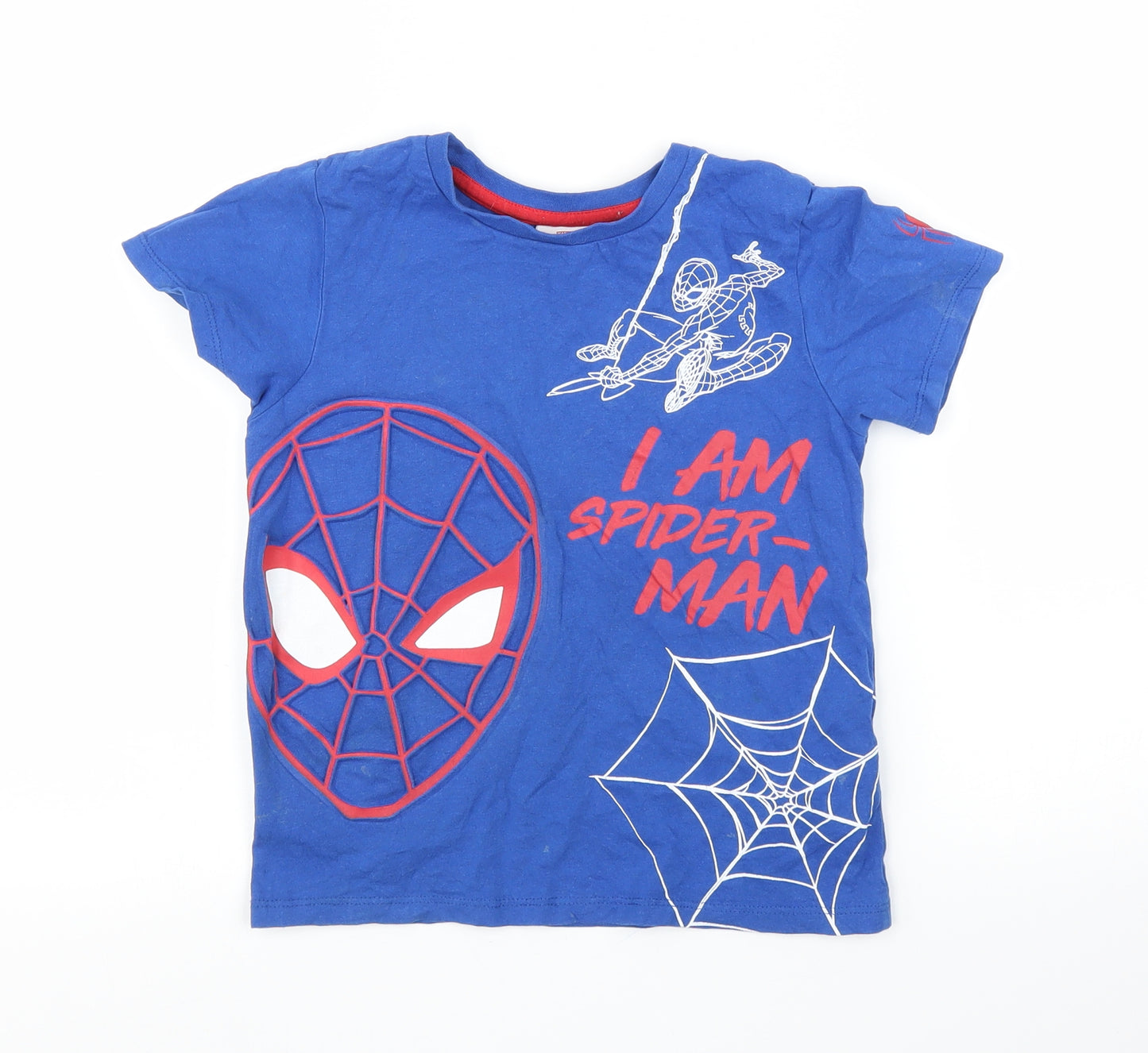 Spiderman Boys Blue   Basic T-Shirt Size 5-6 Years