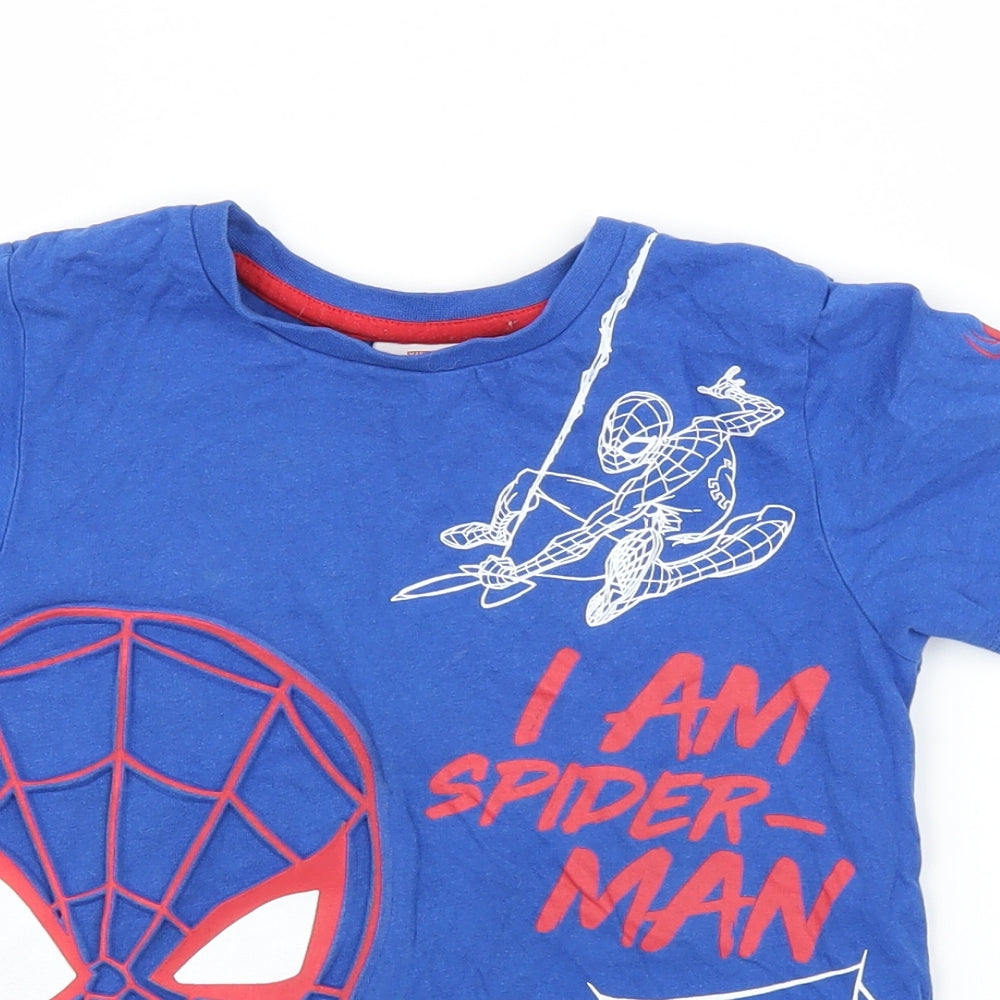 Spiderman Boys Blue   Basic T-Shirt Size 5-6 Years