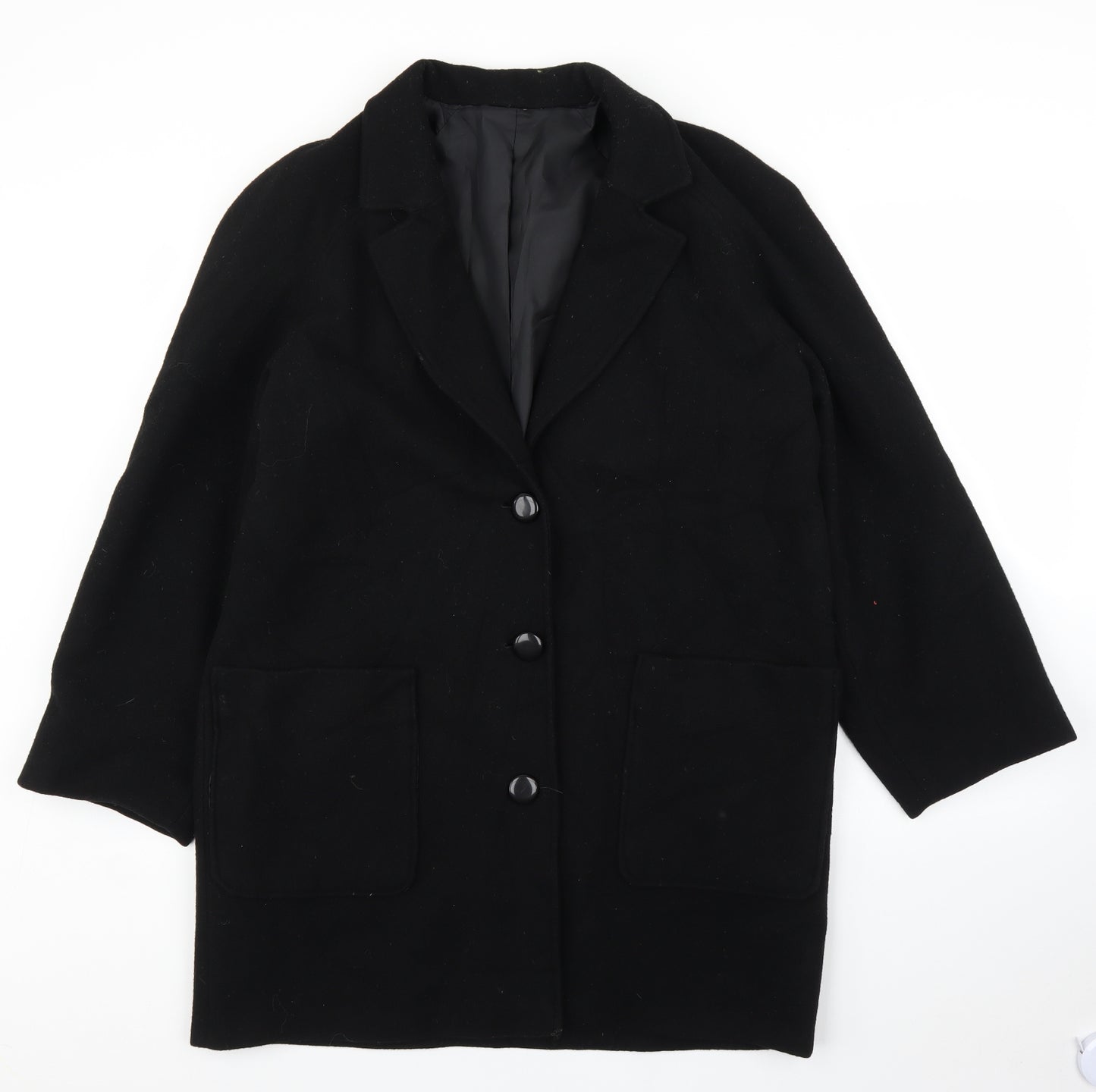 Preworn Mens Black   Overcoat Coat Size XL