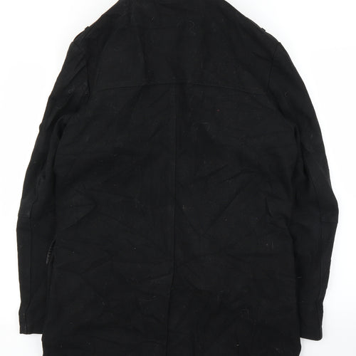 Austin Reed Mens Black   Overcoat Coat Size S