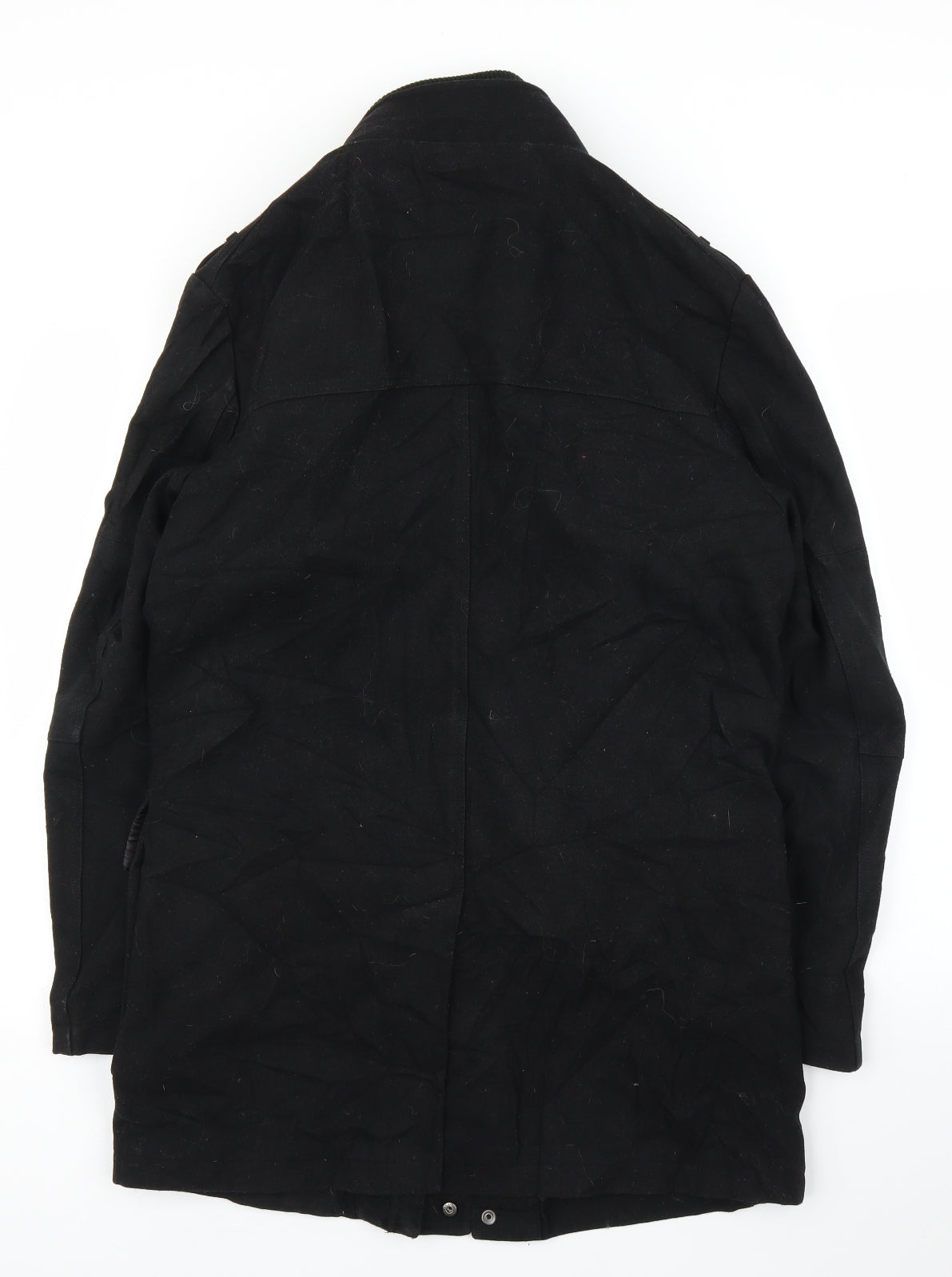 Austin Reed Mens Black   Overcoat Coat Size S