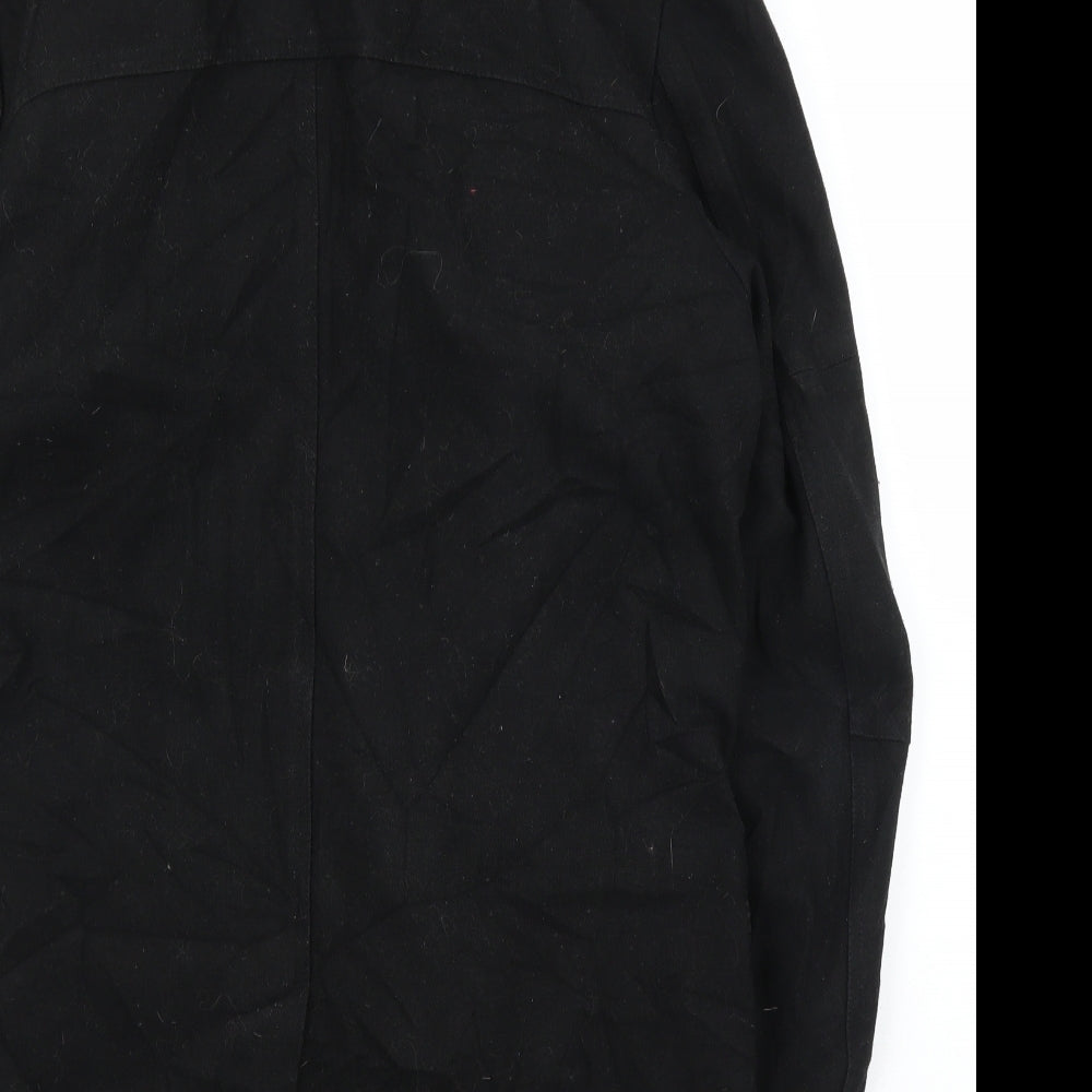 Austin Reed Mens Black   Overcoat Coat Size S